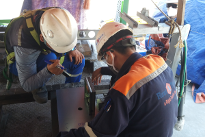 Dịch vụ phay phẳng chân đế lắp đặt cụm bơm - Tổ hợp hóa dầu Long Sơn